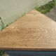 Louis xv style notch in solid oak patinated blue grey
