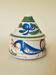 Covered pot in Pignot earthenware, rooster decoration.