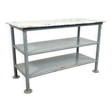Table de travail à trois niveaux en métal industriel
