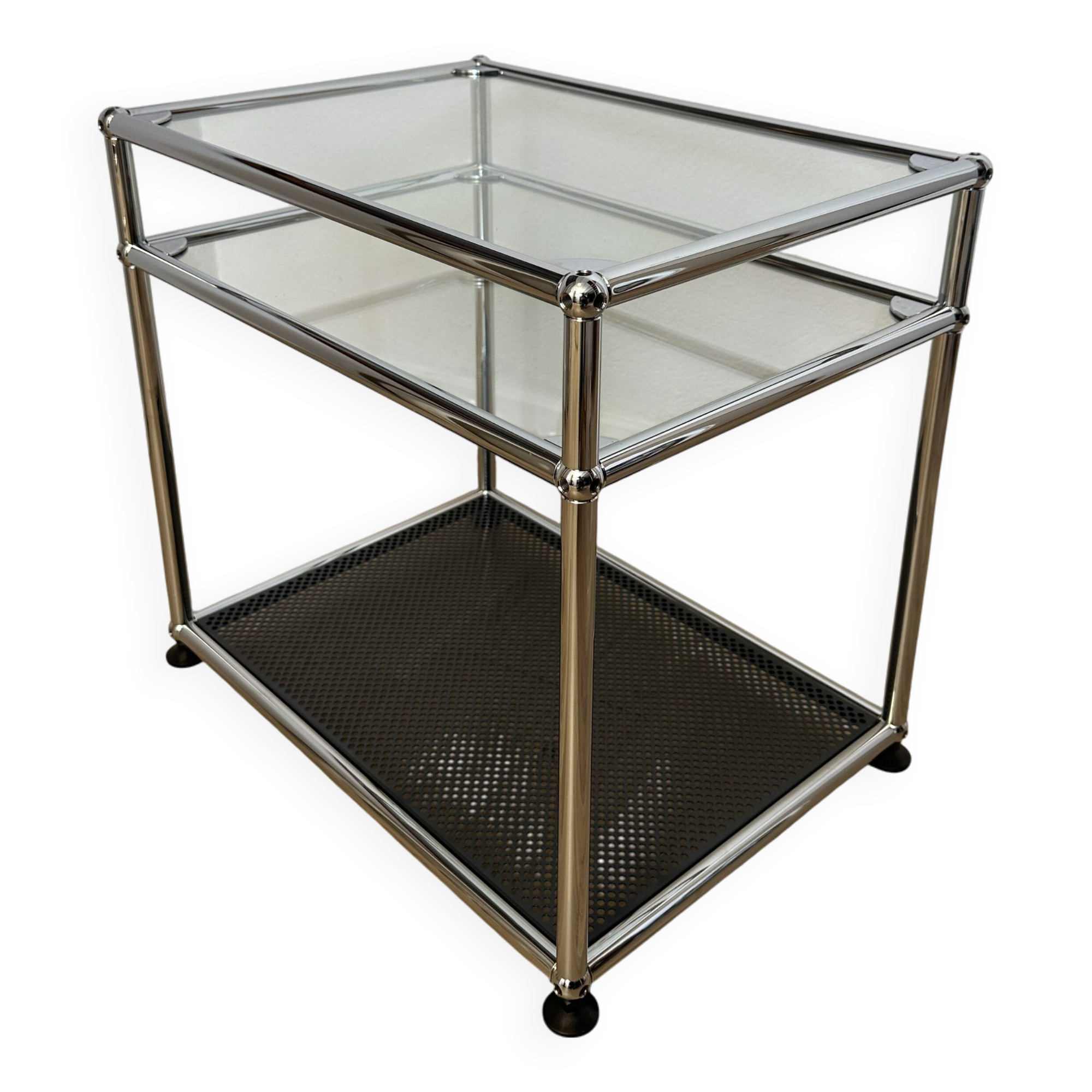 Table d’appoint USM Haller en verre et Gris Anthracite