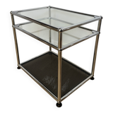 USM Haller side table in glass and anthracite grey
