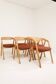 Set of 6 Dining Chairs – Natural Oak & Terracota Upholstery