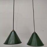 Pair of industrial hanging lamps