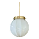 XL vintage globe pendant light in white opaline glass