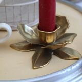 Golden brass candle holder