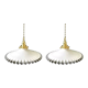 Set of two electrified white opaline suspensions with nine