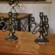 Pair of ceramic candlesticks, Sars-Poteries, 1950s