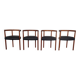 Teak & Leather Model 195 Dining Chairs by Ole Gjerløv-Knudsen & Torben Lind for France & Søn, Denmark, 1960s, Set of 4