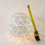 Modernist table lamp vintage white metal sphere 90s