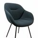 Fauteuil Hay - accoudoirs en métal et tissu saphir