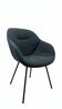 Hay armchair - metal armrests and sapphire fabric