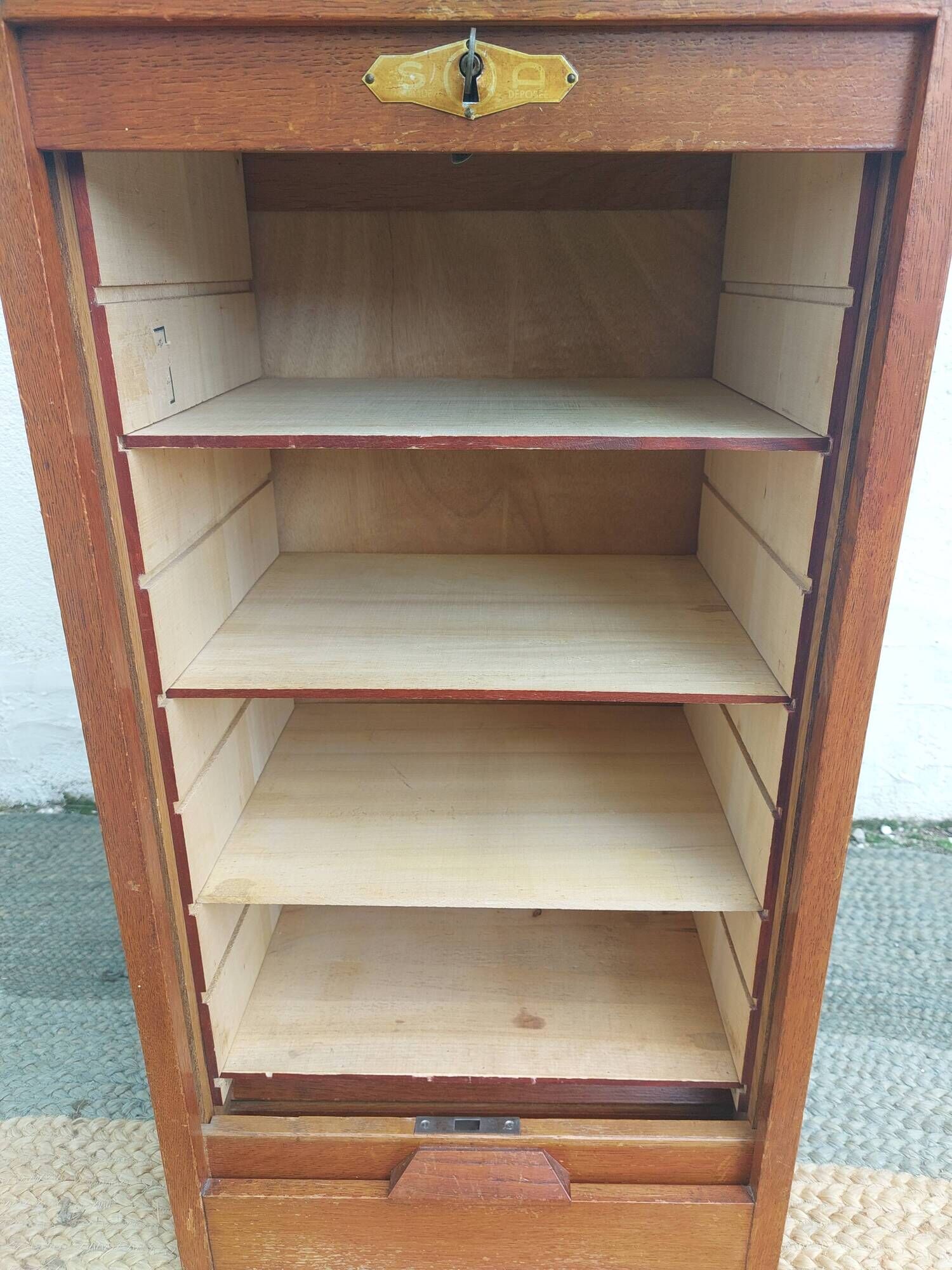 Small piece of furniture, roll-top filing cabinet