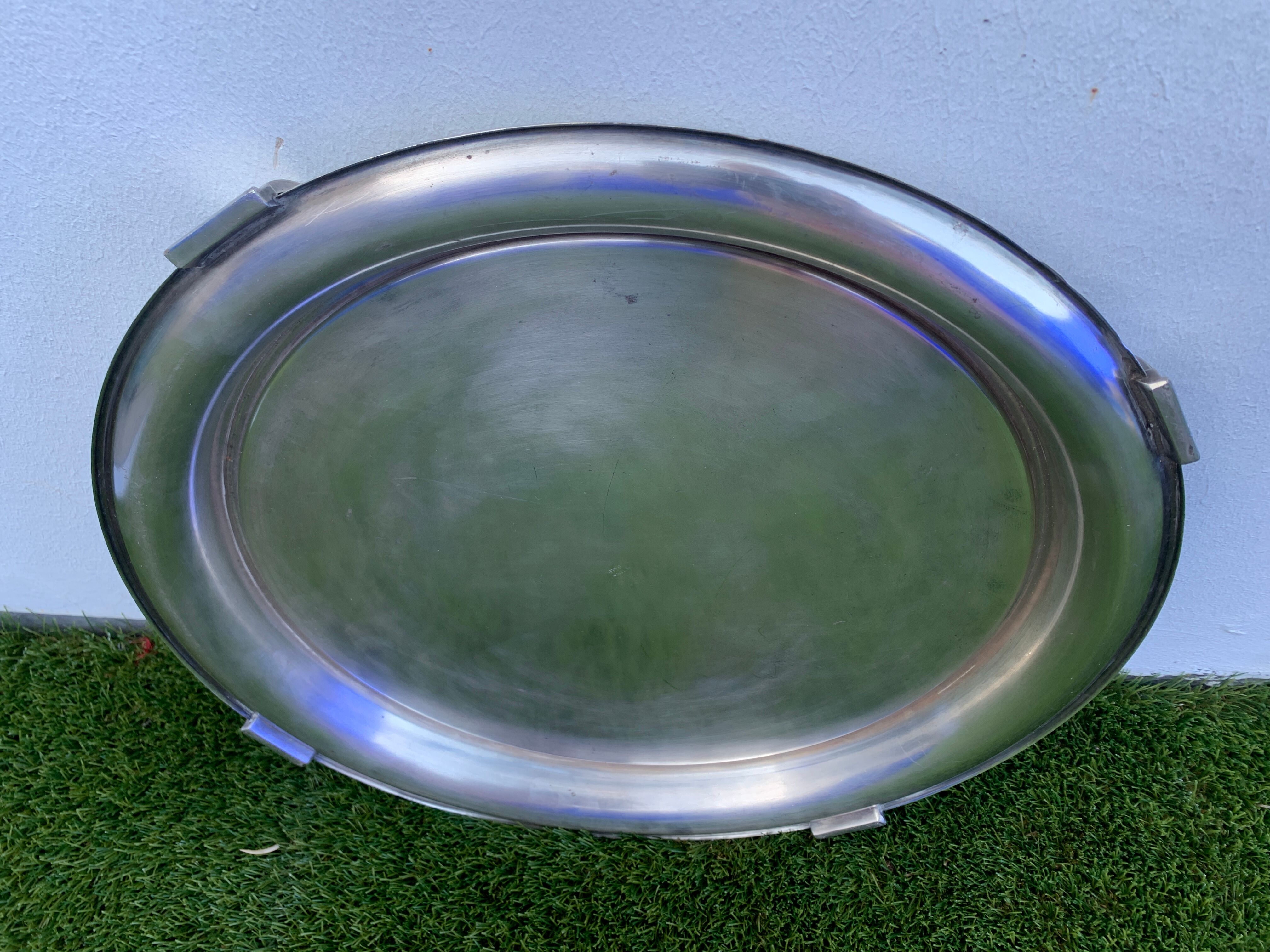 Tray Luc Lanel in silver metal 1930