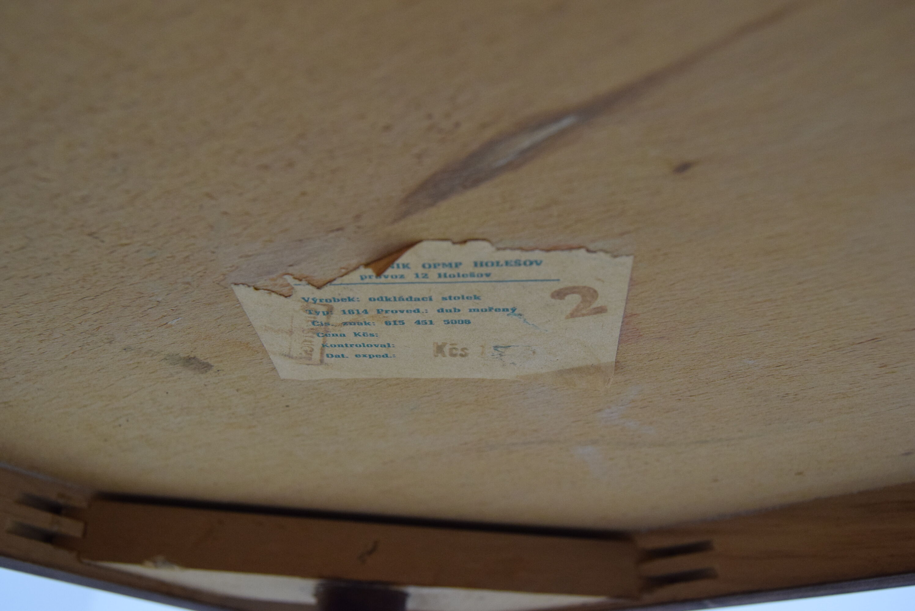 Side table from Drevopodnik  Holesov,1960