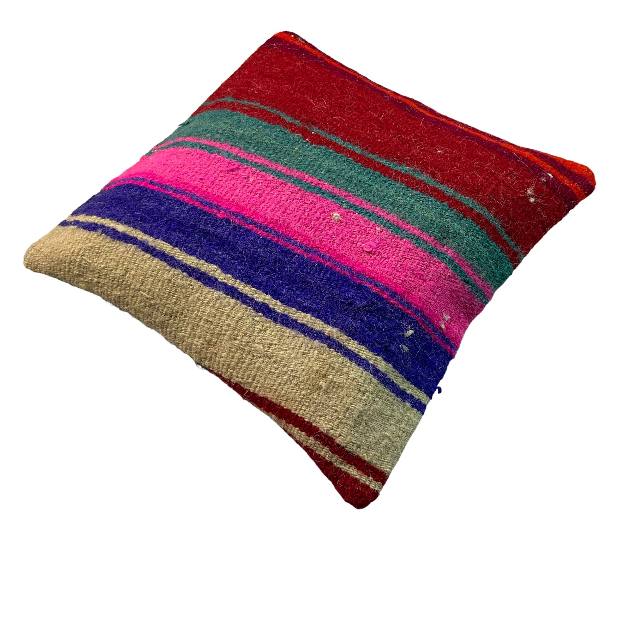 Vintage turkish kilim cushion cover , 40 x 40 cm