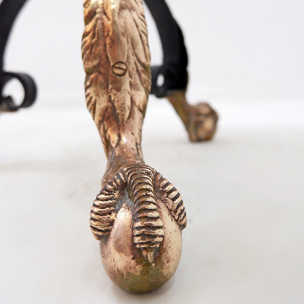 Tripod gueridon in wrought iron with brass decorations and alabaster top - 1950s