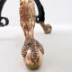 Tripod gueridon in wrought iron with brass decorations and alabaster top - 1950s