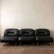 Italian Leather and Chrome Lounge Chairs, 1980s, Set of 3