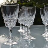 12 antique crystal stemmed glasses