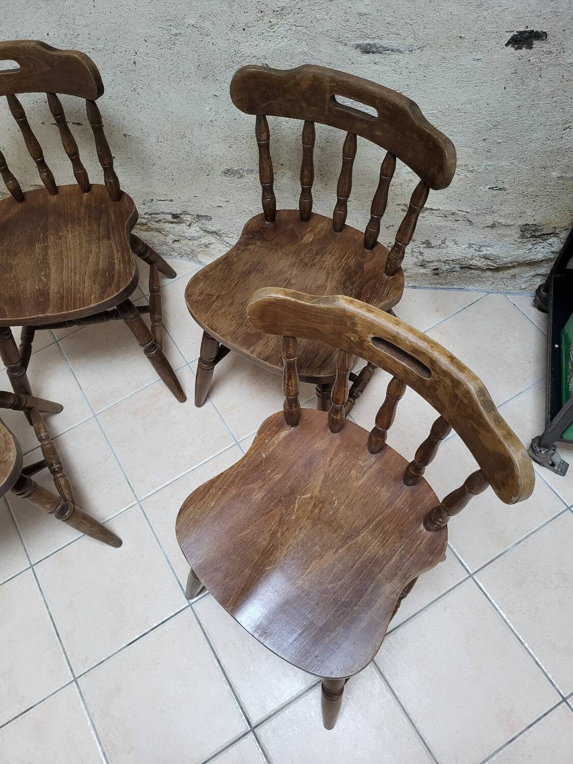 4 chaises Western en bois courbé