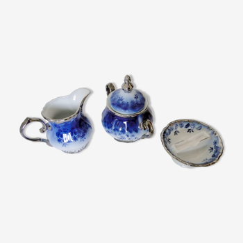 Lot 3 pieces sucrier pot a lait depose passoire a the porcelaine alba julia