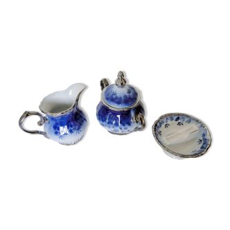 Lot 3 pieces sucrier pot a lait depose passoire a the porcelaine alba julia