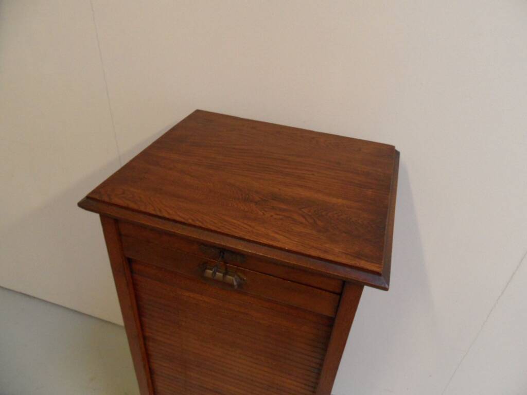 Antique filing cabinet with roller shutter