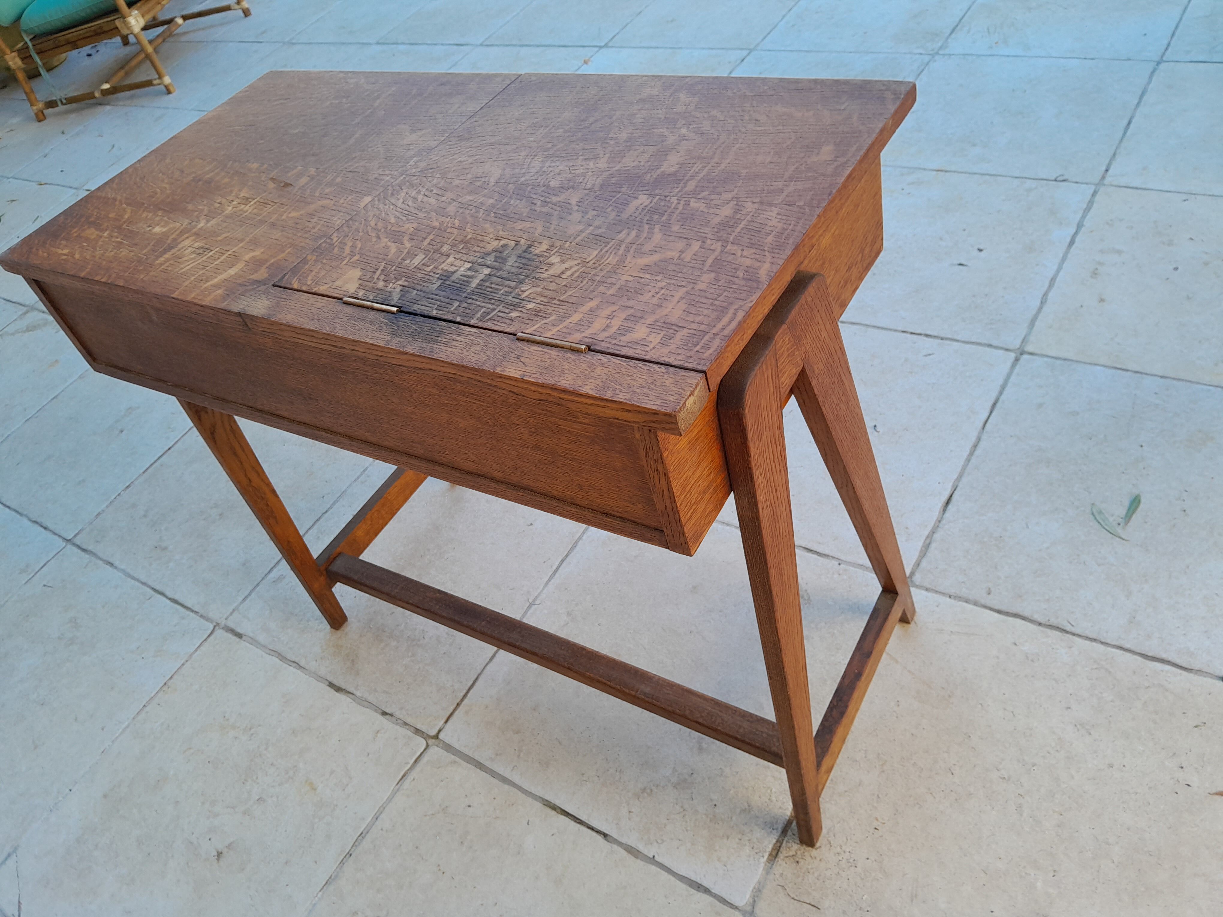Vintage desk, reconstruction period, 50s oak