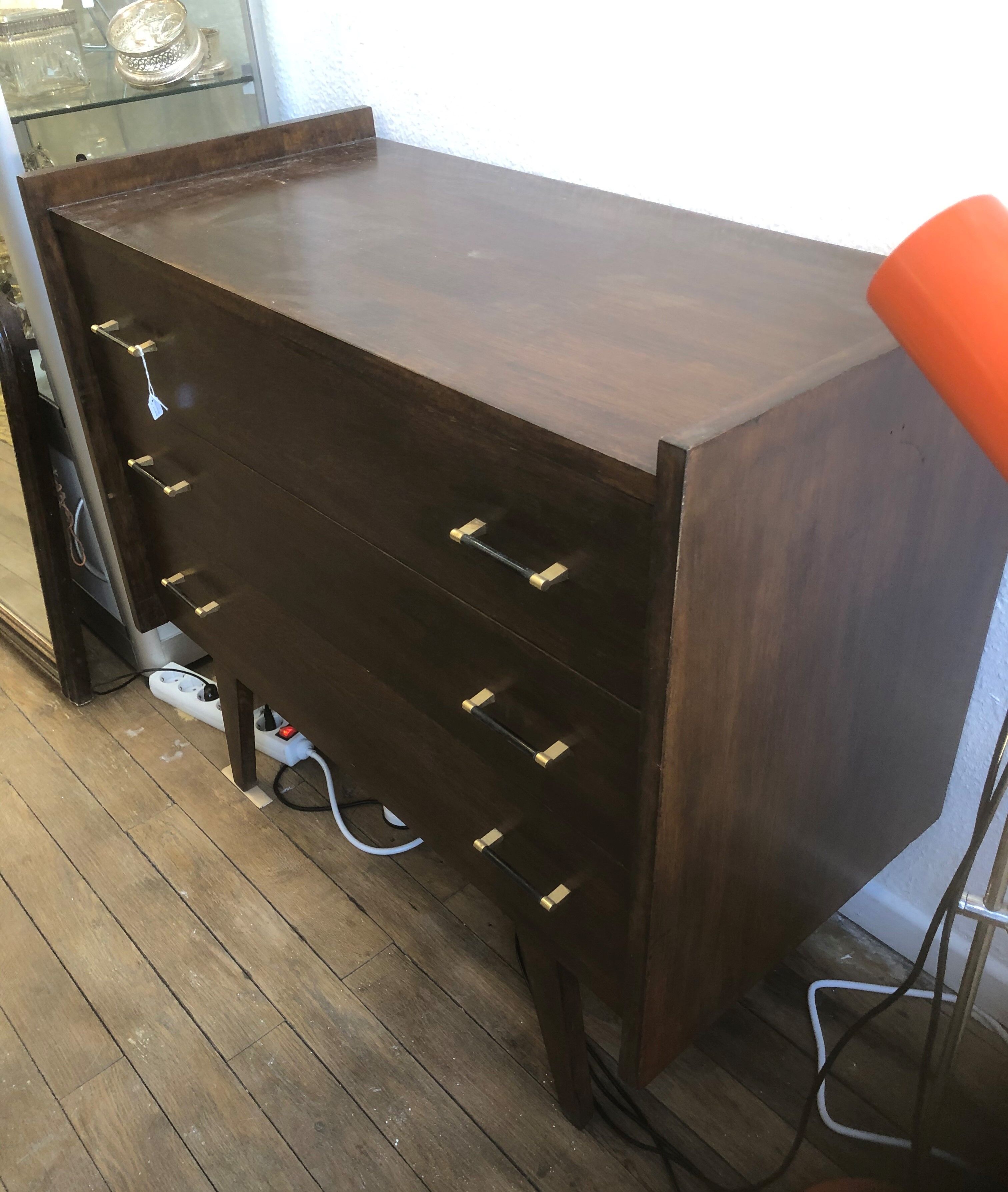 Old Vintage Chest of Drawers 3 drawers Scandinavian Compass Feet Wood