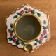 20th century polychrome porcelain inkwell floral decoration