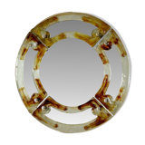 Miroir italien rond en verre de Murano du milieu du siècle par Mazzega, années 1960