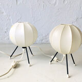 Set of two cocoon table lamps, 1950s