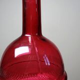Small carafe, glass/crystal, antique ruby glass, engraved, 19th-20th century.