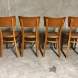 4 bistro chairs signed Thonet