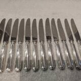 12 silver plated dessert knives, goldsmith Ercuis Louis XVI Trianon