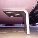 Leather lounge set – Steiner Paris – aluminium base – 1970s/1980s