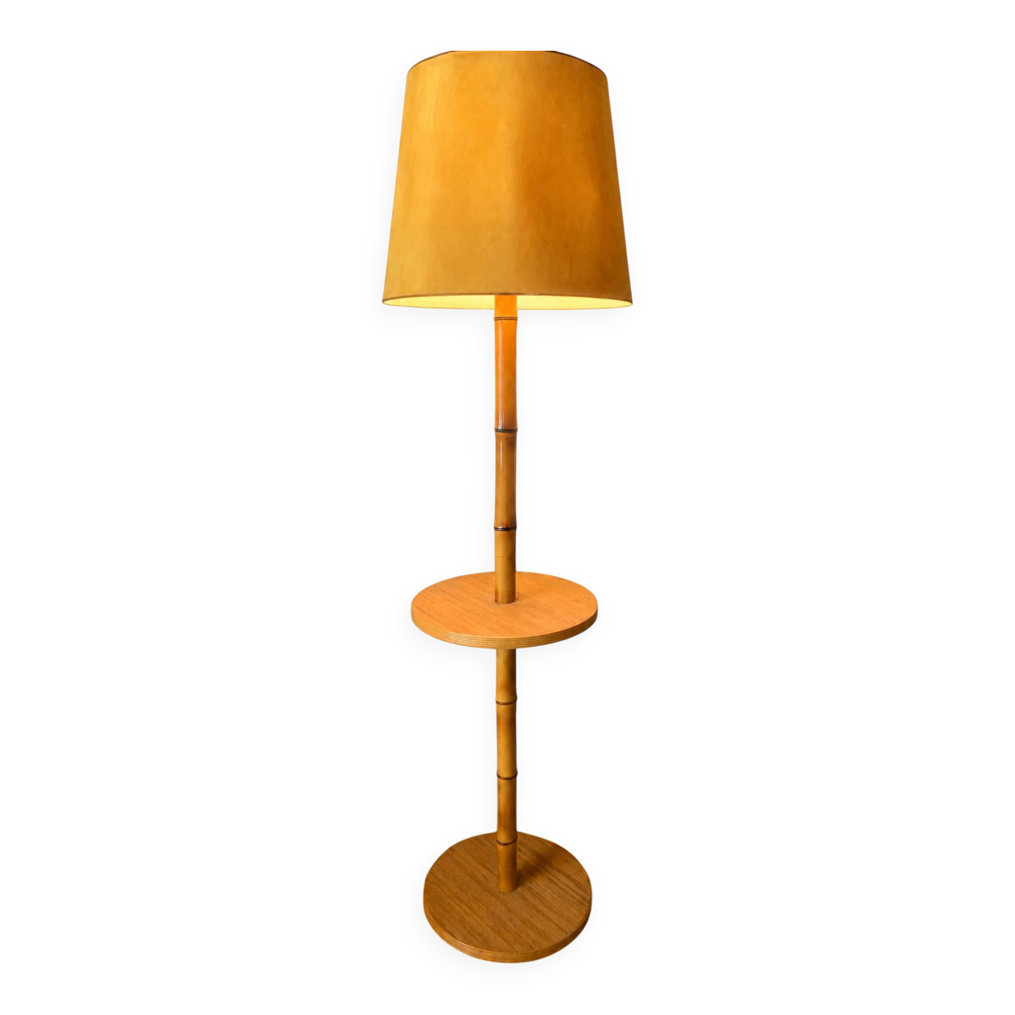 Large bamboo floor lamp from the 1960s.