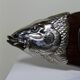 Large vintage 1960s wooden and silver-plated metal salmon serving tray