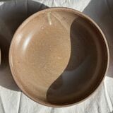 11 assiettes creuses artisanales vintage en grès mat