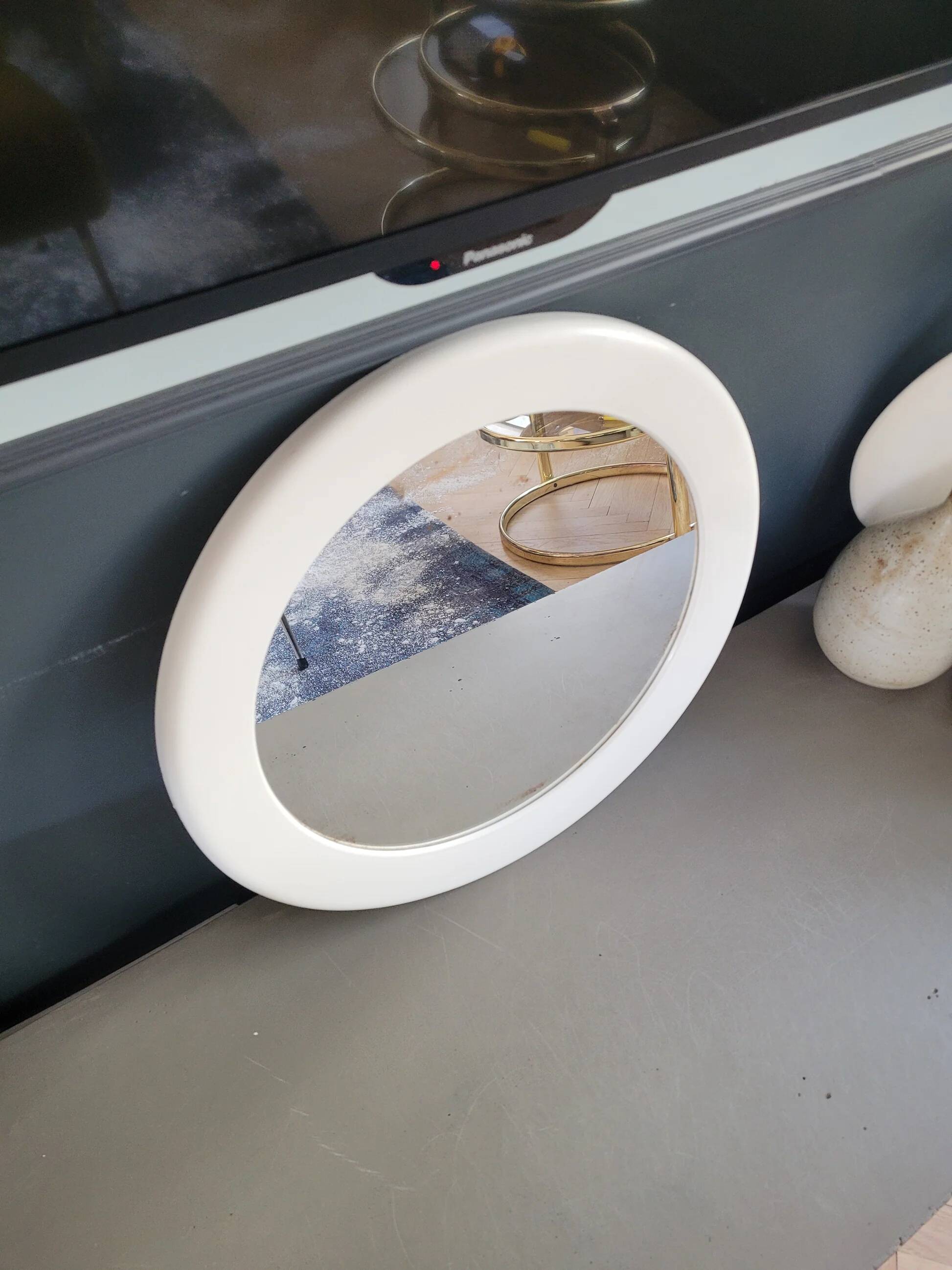 Miroir rond en plastique blanc Syla - Ref 702