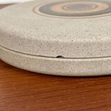 Vintage stoneware bowl with lid by Tove Rappold for Knabstrup, Denmark, 1970s.