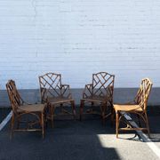 Vintage bamboo dining set in Chippendale style, Italy, year