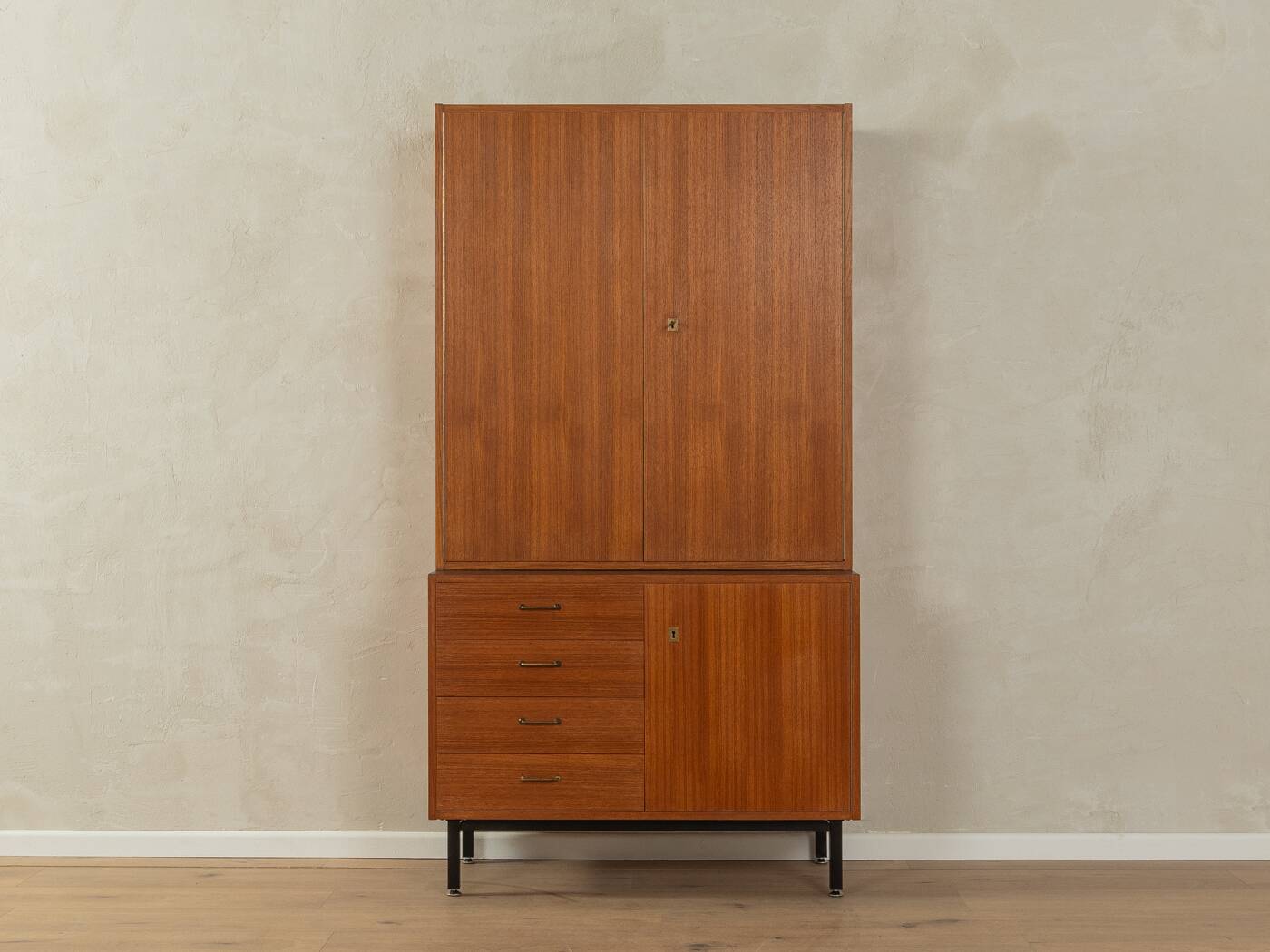 Walnut veneer wardrobe, 1960s