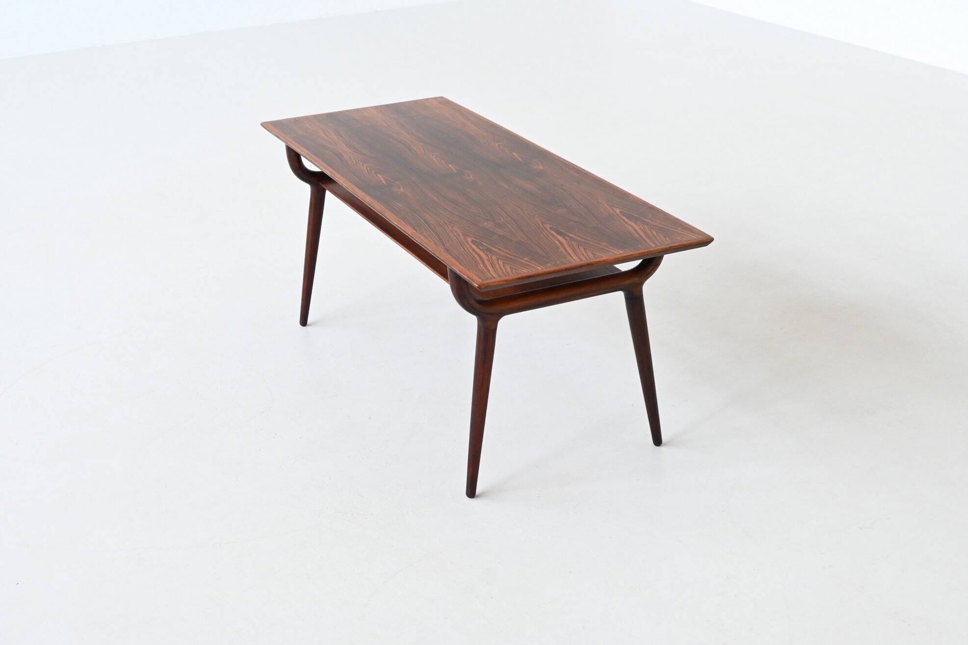 Gunni Omann sculptural coffee table rosewood Omann Jun Denmark 1958