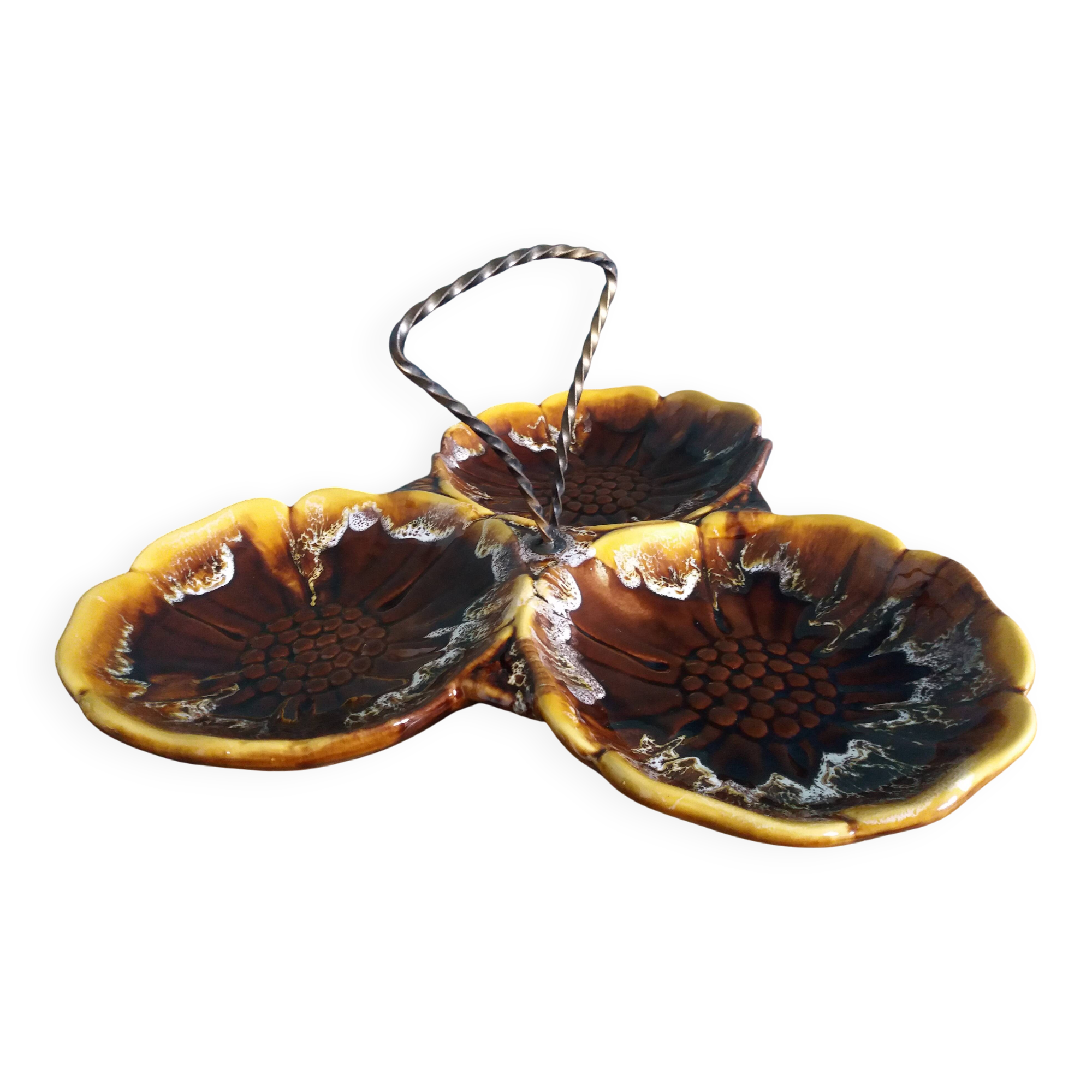 Vallauris presentation dish in flamed ceramic