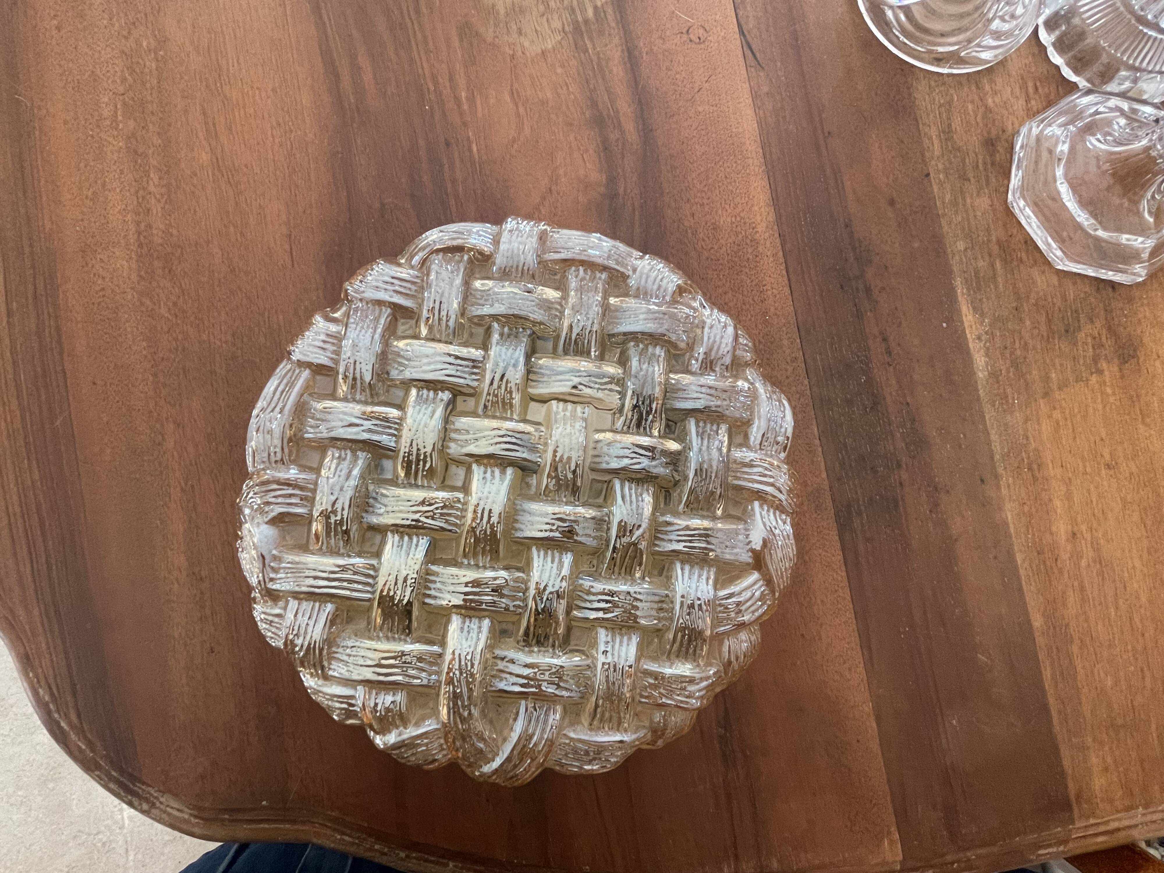 Vintage Amber Glass Wall/Ceiling Light