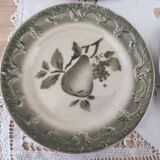 Set of 6 dessert plates in old green earthenware late 18th century frugal décor