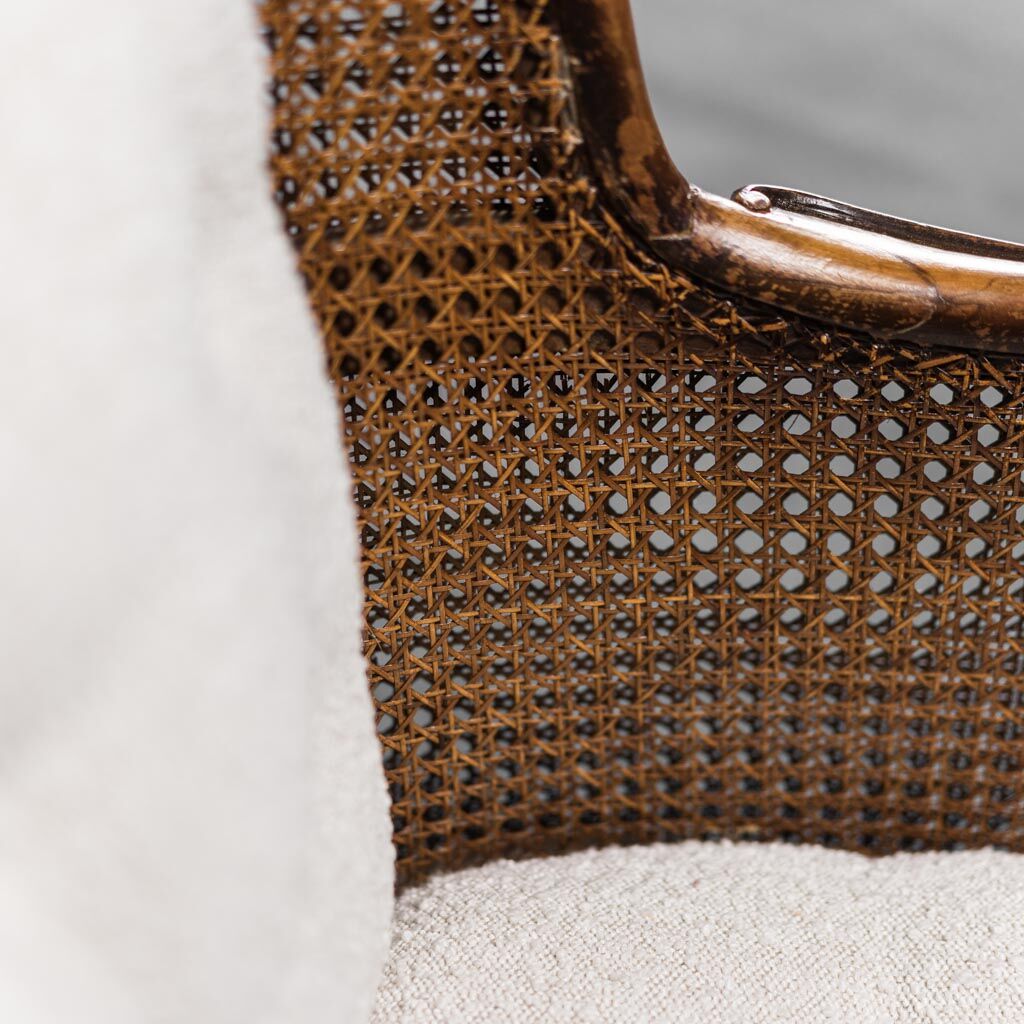 Pair of vienna bouclé straw armchairs vintage 30s