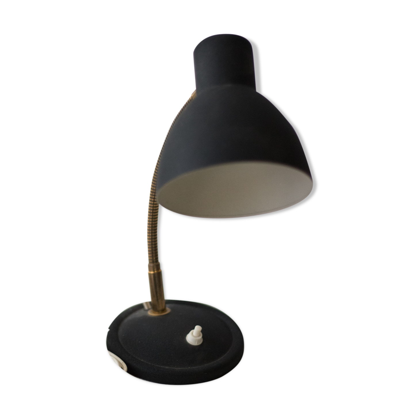 Lampe noire vintage en métal années 50