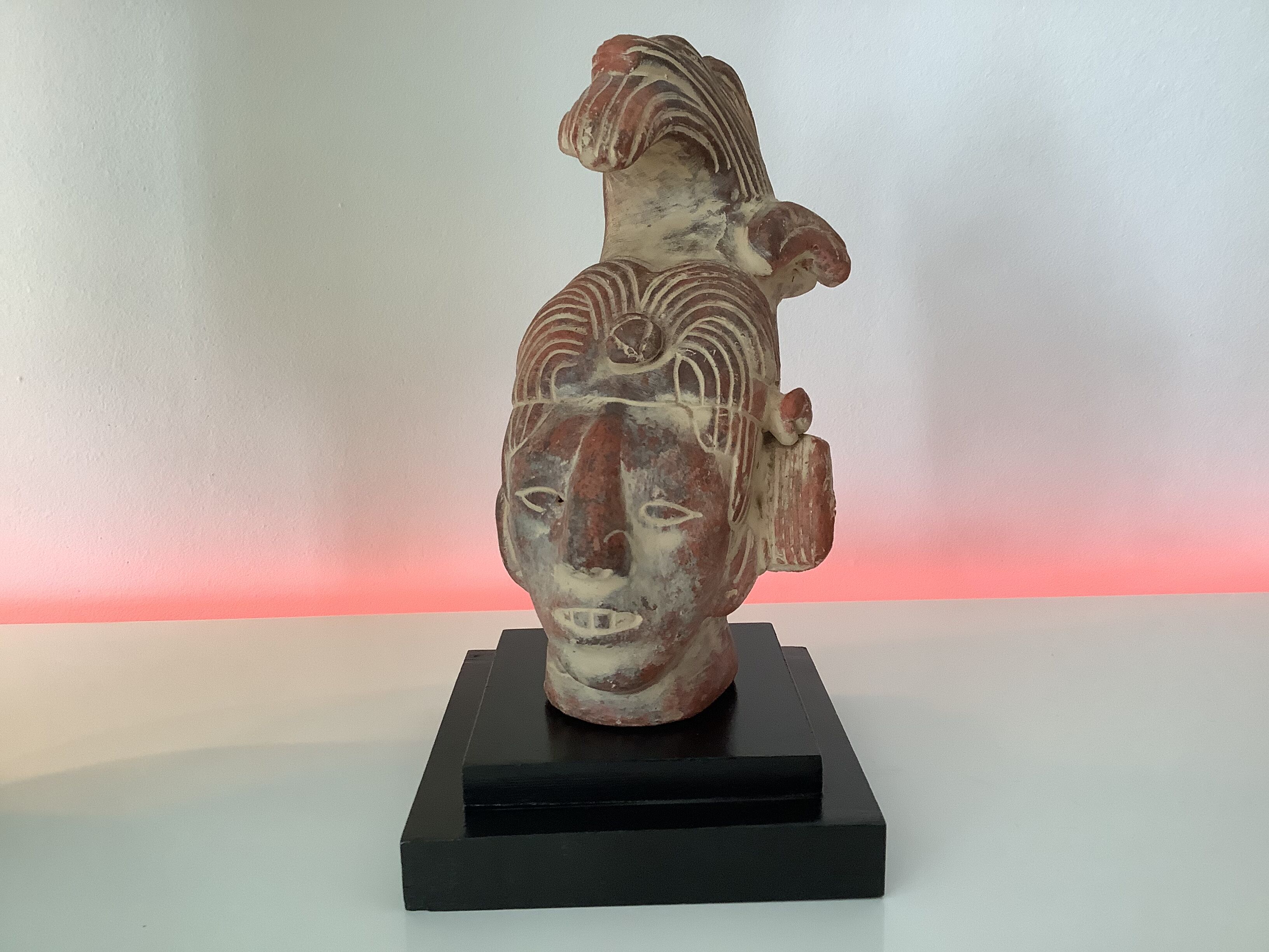 Statue / replica head of the Mayan king pakal janaab vintage 70s